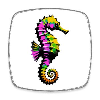 Hippocampe - Magnet carré - blanc - Devant