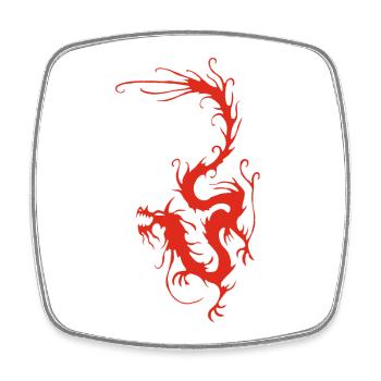 Dragon de fumée rouge - Magnet carré - blanc - Devant