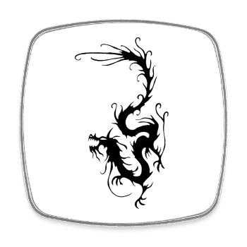 Dragon de fumée noire - Magnet carré - blanc - Devant