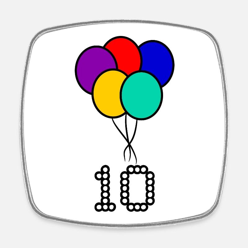 10. 10 YEARS. 10th ANNIVERSARY. 10 YEAR ANNIVERSARY. - Square fridge magnet - white