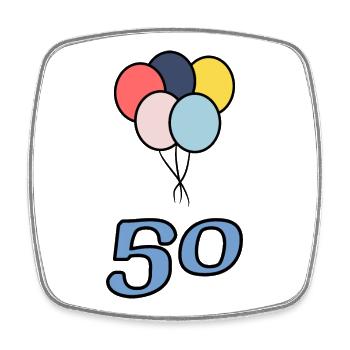 50. 50 YEARS. 50th ANNIVERSARY. 50 YEARS ANNIVERSARY. - Square fridge magnet - white - Front