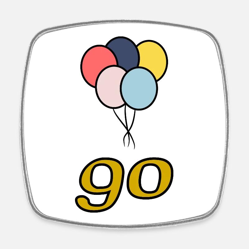 90. 90 ANS. 90e ANNIVERSAIRE. ANNIVERSAIRE 90 ANS. - Magnet carré - blanc