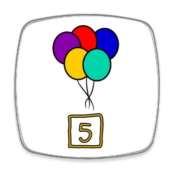 5. 5 YEARS. 5th ANNIVERSARY. 5 YEAR ANNIVERSARY - Square fridge magnet - white - Front