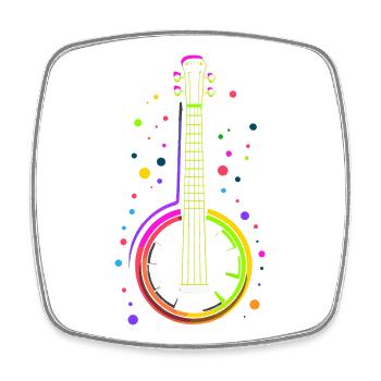 Banjo Cartoon Stil - Viereckiger Kühlschrankmagnet - Weiß - Vorne