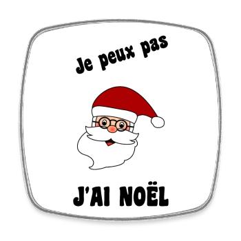 PÈRE NOËL. NOËL. JOYEUX NOËL. JE PEUX PAS - Magnet carré - blanc - Devant