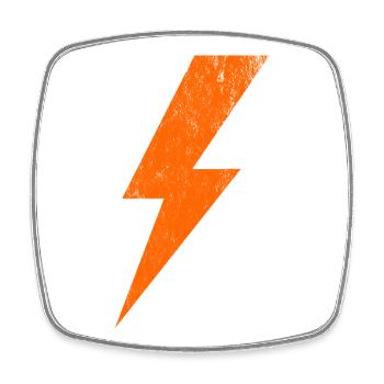 Glowing lightning design - Square fridge magnet - white - Front