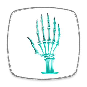 Halloween Skeleton Hand - Square fridge magnet - white - Front