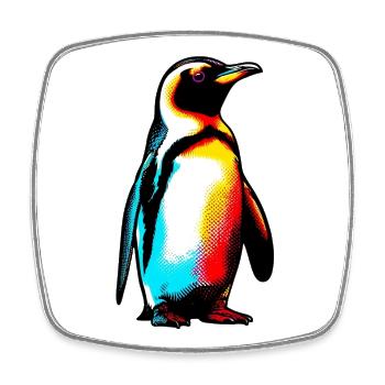 Penguin - Square fridge magnet - white - Front