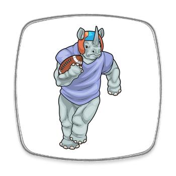 Rhino Sport de football américain - Magnet carré - blanc - Devant