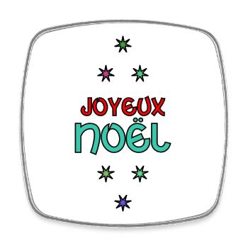 CHRISTMAS. MERRY CHRISTMAS. MERRY CHRISTMAS. SANTA CLAUS - Square fridge magnet - white - Front