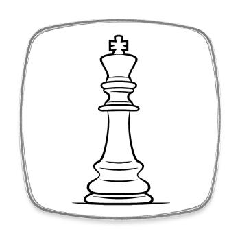 Chess Pieces Drawing - Square fridge magnet - white - Front