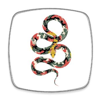 Bobines Serpent de camouflage - Magnet carré - blanc - Devant