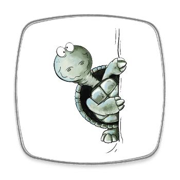 Look Look Turtle Animal sauvage Tortue domestique - Magnet carré - blanc - Devant