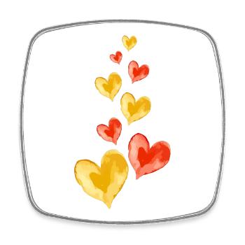 Herzen Liebe Symbol Valentinstag - Viereckiger Kühlschrankmagnet - Weiß - Vorne