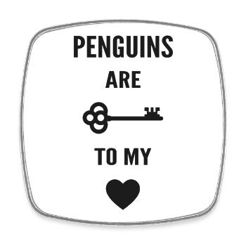 Penguins are the key to my heart - Magnet carré - blanc - Devant