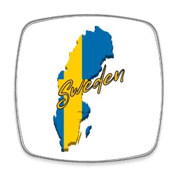 Flagge von Schweden, schwedischer Stolz - Viereckiger Kühlschrankmagnet - Weiß - Vorne