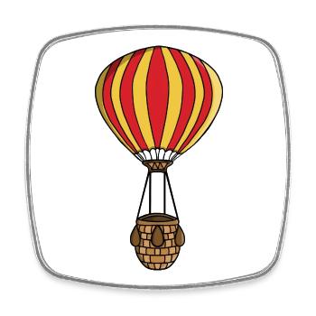 Heißluftballon - Viereckiger Kühlschrankmagnet - Weiß - Vorne