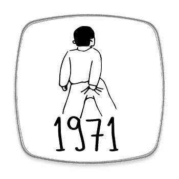 1971 Birthday 1971 - Square fridge magnet - white - Front