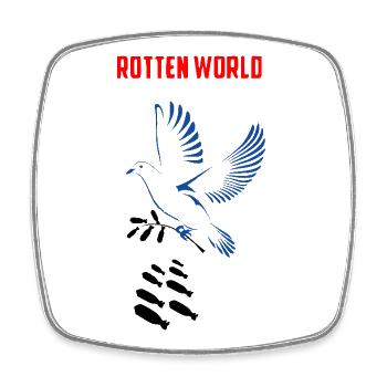 Verrottete Welt - Viereckiger Kühlschrankmagnet - Weiß - Vorne