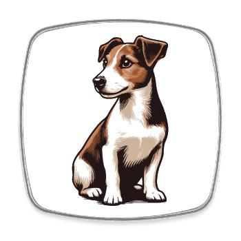 Jack Russell Terrier - Viereckiger Kühlschrankmagnet - Weiß - Vorne