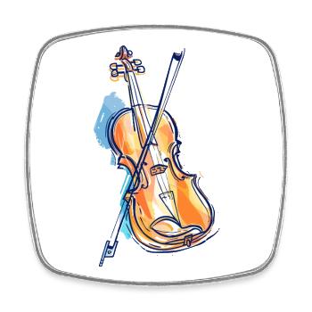 Violin Drawing - Square fridge magnet - white - Front