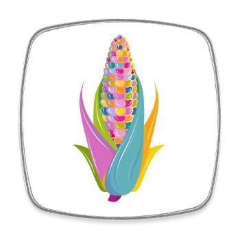 Colorful Pop Art Corn in Bright Colors - Square fridge magnet - white - Front