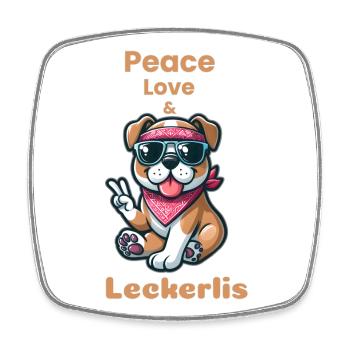 Niedlicher Hund mit Bandana und Sonnenbrille - Viereckiger Kühlschrankmagnet - Weiß - Vorne