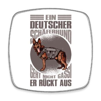 Schäferhund Geschenke Hund Herrchen Gassi - Viereckiger Kühlschrankmagnet - Weiß - Vorne