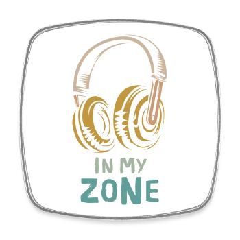 in my zone - Retro style headphones for music fans - Square fridge magnet - white - Front