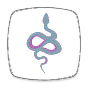 Snake - Square fridge magnet - white - Front