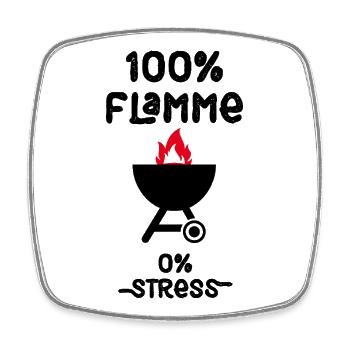 Grillmeister - Viereckiger Kühlschrankmagnet - Weiß - Vorne