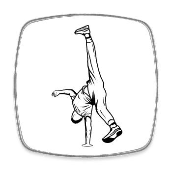 B Boy Skizze - Viereckiger Kühlschrankmagnet - Weiß - Vorne