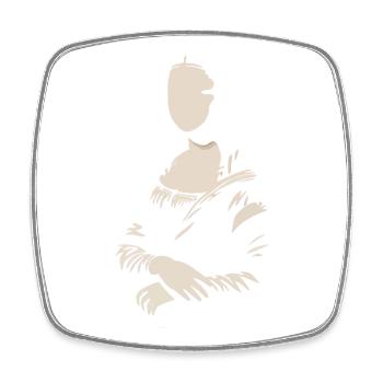Mona Lisa (La Joconde) blank - Square fridge magnet - white - Front