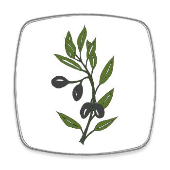 olive branch - Square fridge magnet - white - Front
