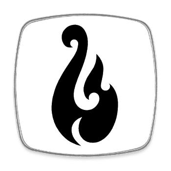 Maui's hook - Square fridge magnet - white - Front