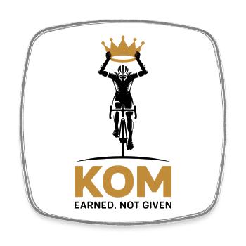 Crown Cycling KOM Motivationsgeschenk - Viereckiger Kühlschrankmagnet - Weiß - Vorne