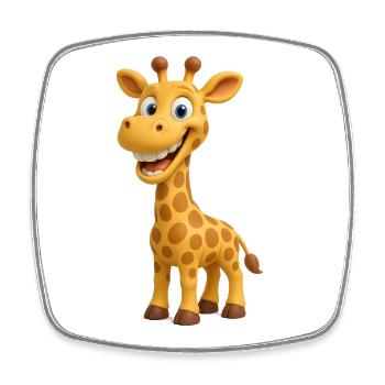 girafe amusante - Magnet carré - blanc - Devant