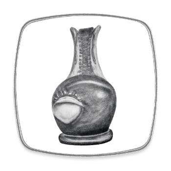 Old Shuh with Hole - Square fridge magnet - white - Front