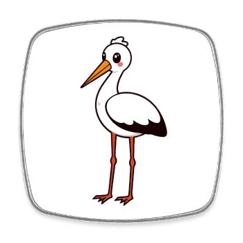 Storch - Viereckiger Kühlschrankmagnet - Weiß - Vorne