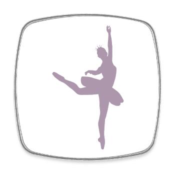 Silhouette de ballet minimaliste ballerine femme - Magnet carré - blanc - Devant