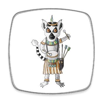 Ring-tailed lemur the beat from the bush - Square fridge magnet - white - Front