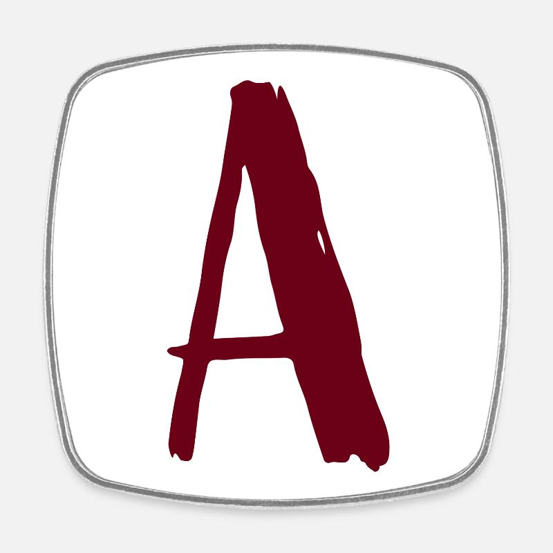Logo d’art abstrait en rouge - Magnet carré - blanc