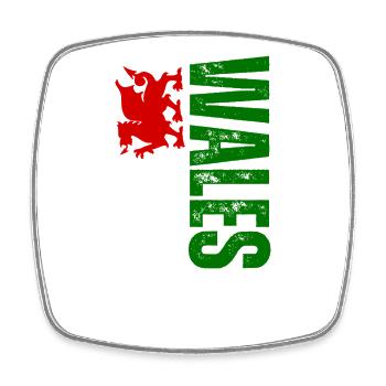 Hergestellt in Wales, vertikales Design - Viereckiger Kühlschrankmagnet - Weiß - Vorne