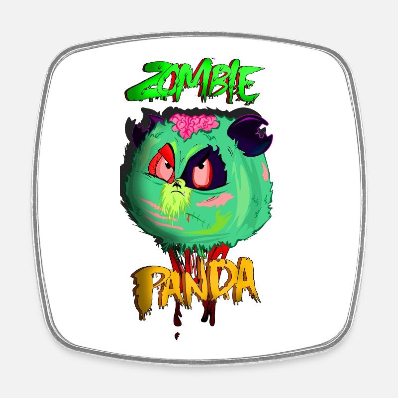 Zombie Panda - Magnet carré - blanc