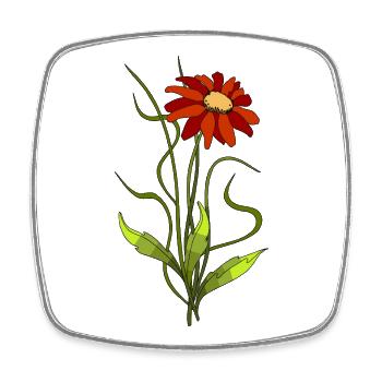 Fleur - Magnet carré - blanc - Devant