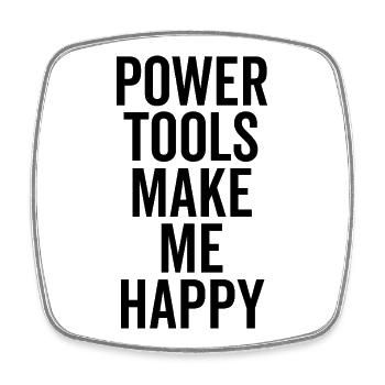 Les outils électriques me rendent heureux - Magnet carré - blanc - Devant