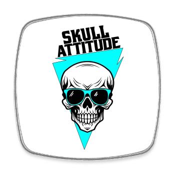 Skull with Glasses - Square fridge magnet - white - Front