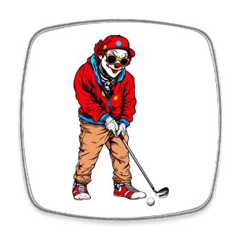 Golf Clowns - Viereckiger Kühlschrankmagnet - Weiß - Vorne