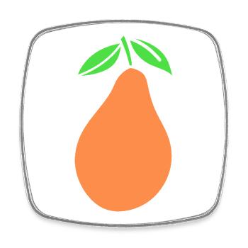 Design Früchte Grün Orangen Mango - Viereckiger Kühlschrankmagnet - Weiß - Vorne