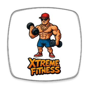 Xtreme Fitness Bodybuilder Design - Viereckiger Kühlschrankmagnet - Weiß - Vorne